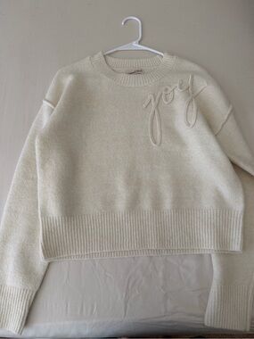 Universal Thread Cream 'joy' Crewneck Sweater